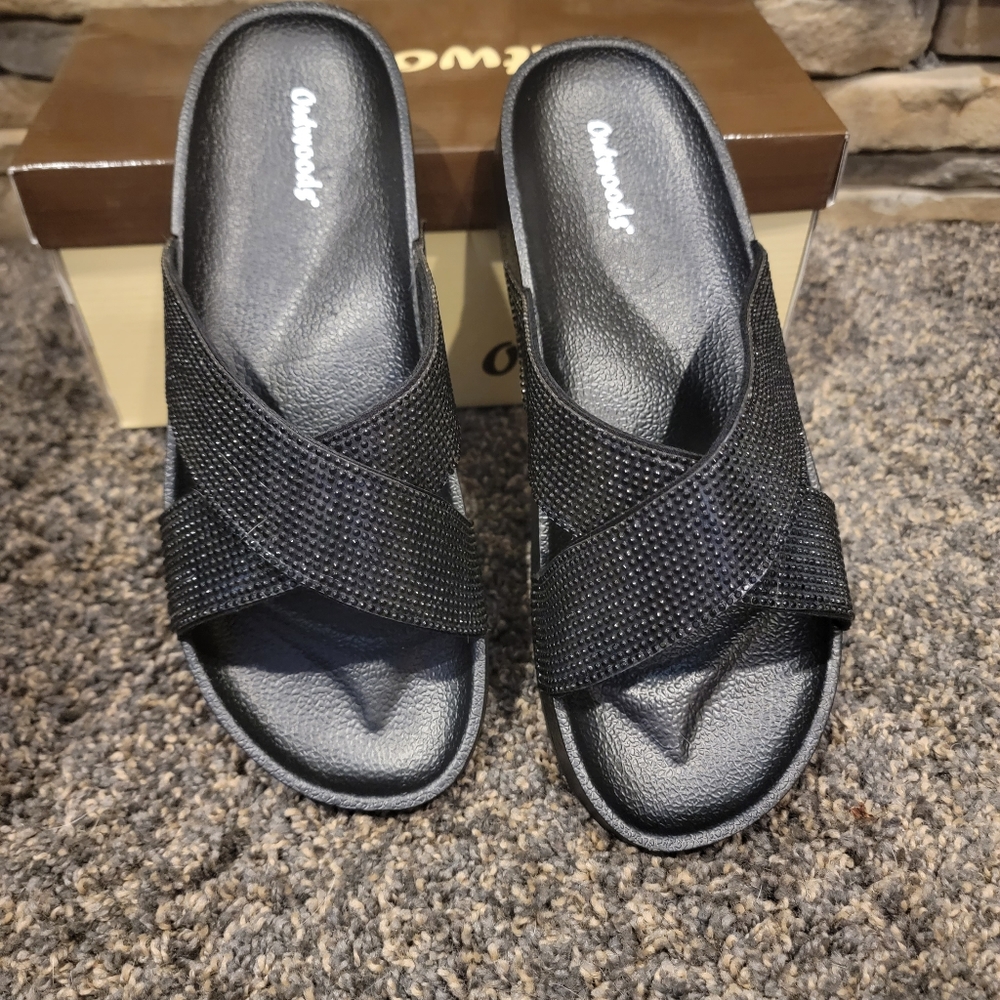 Outwoods Rhinestone Crisscross Sandals